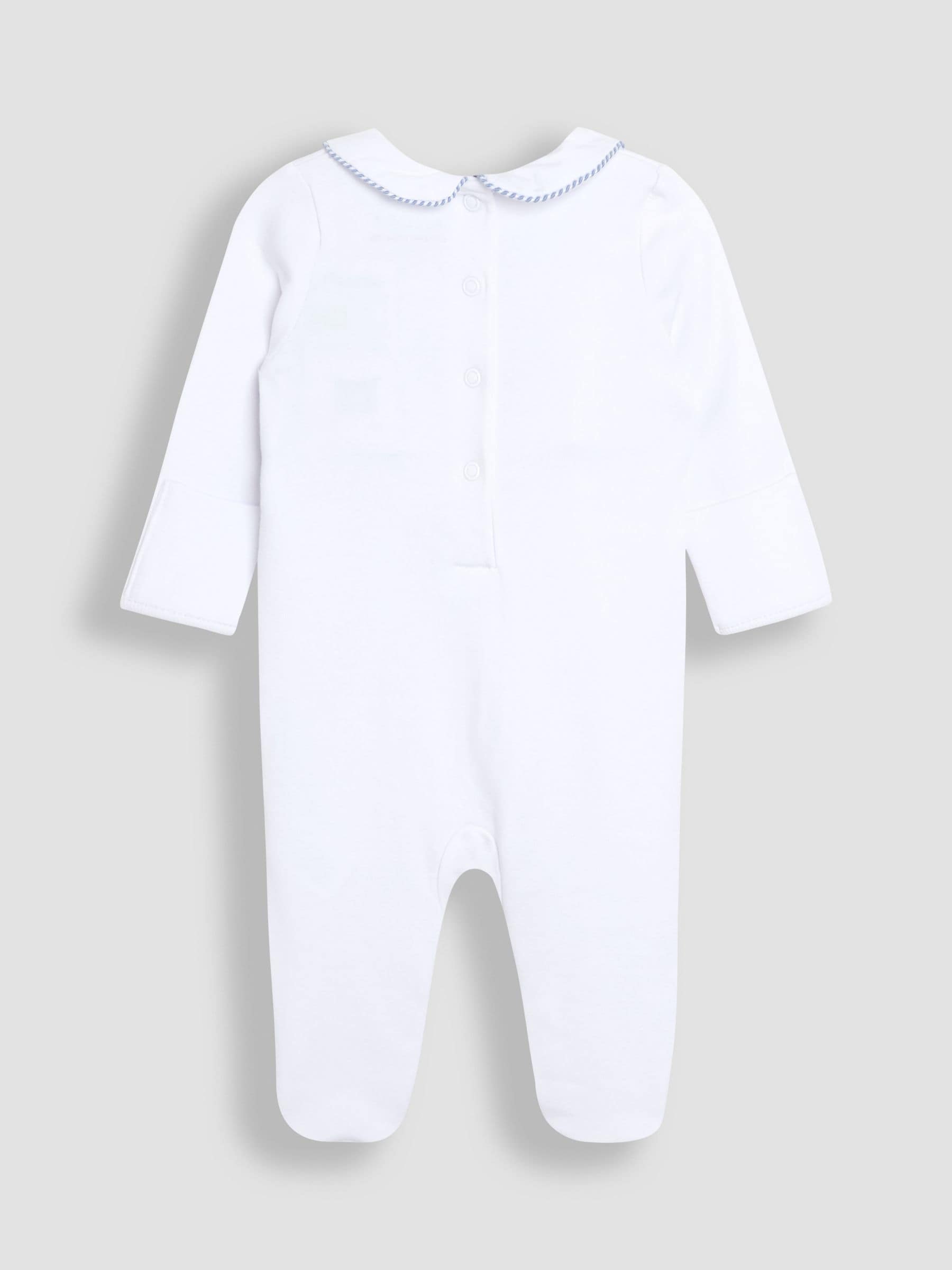 JoJo Maman Bébé White Paddington Smocked Sleepsuit image 2