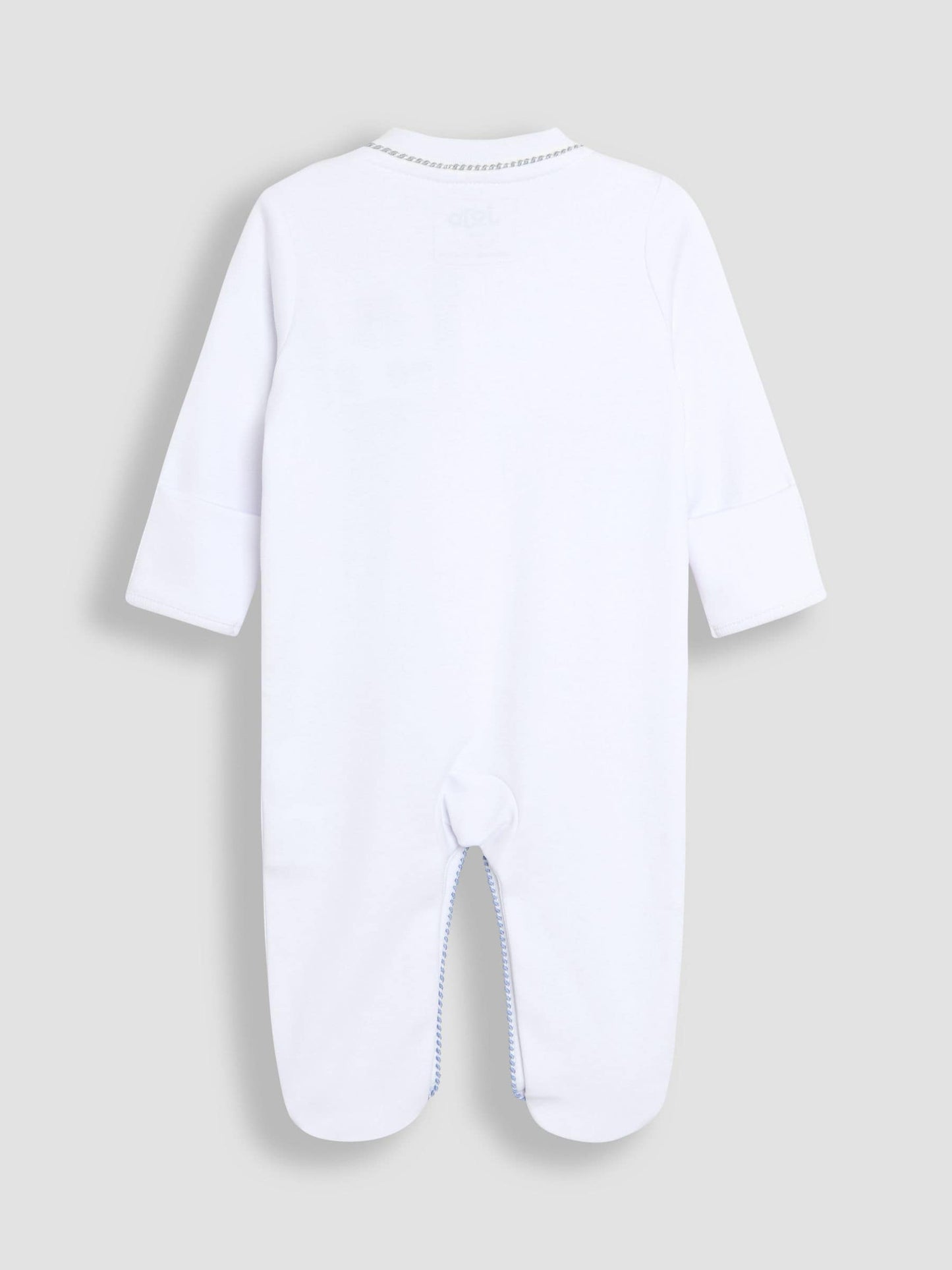 JoJo Maman Bébé White Paddington Embroidered Sleepsuit & Hat Set image 4