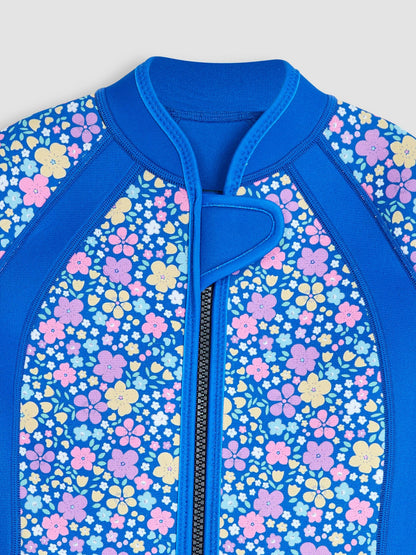 JoJo Maman Bébé Navy Blue Floral Print Junior Wetsuit image 5