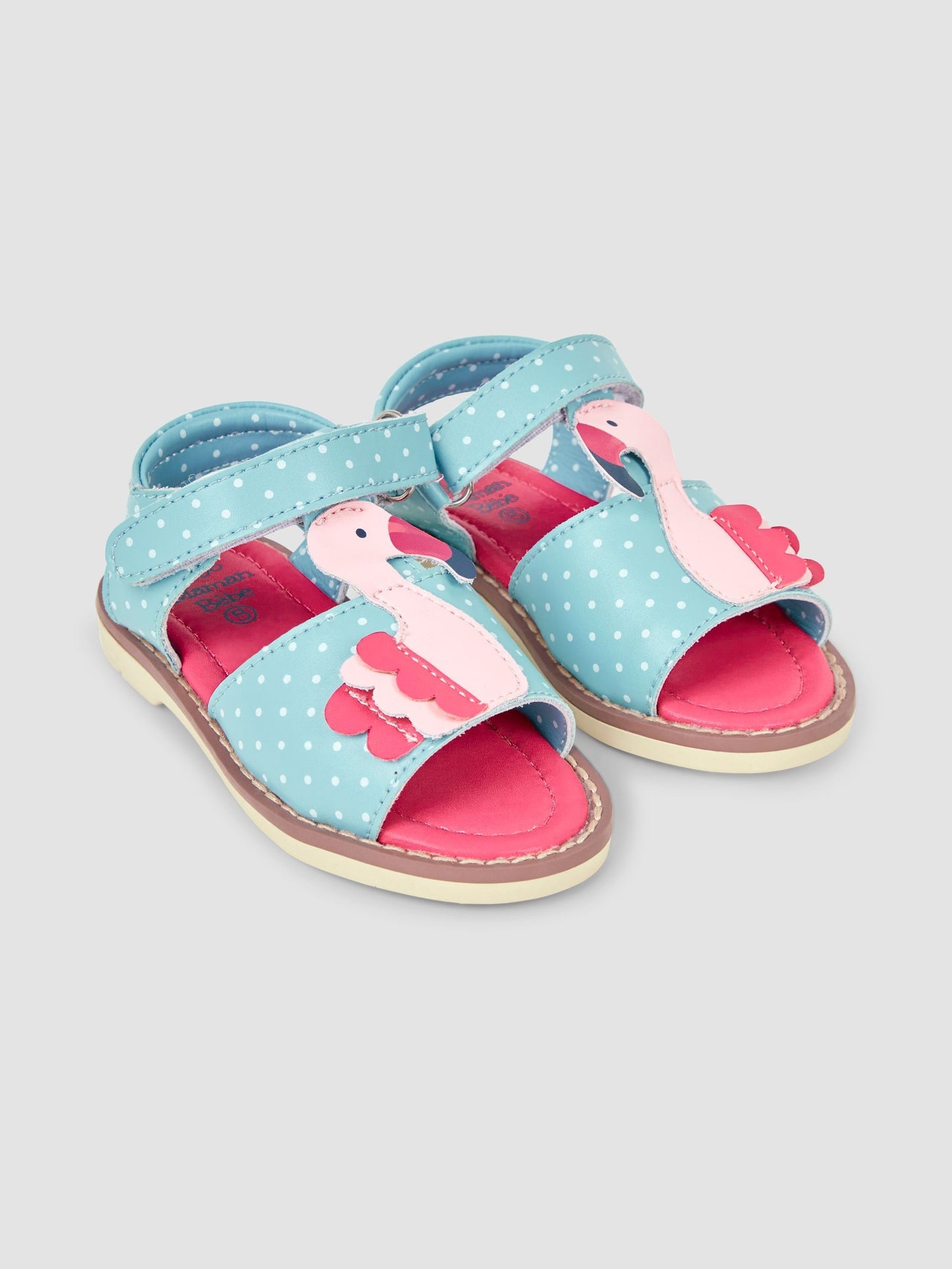 JoJo Maman Bébé Raspberry Pink Flamingo Appliqué Sandals image 1
