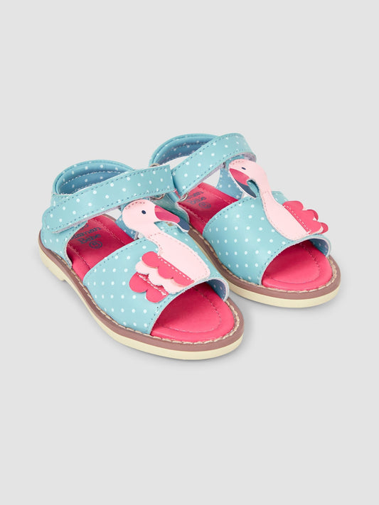 JoJo Maman Bébé Raspberry Pink Flamingo Appliqué Sandals image 1