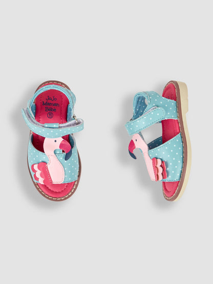 JoJo Maman Bébé Raspberry Pink Flamingo Appliqué Sandals image 3