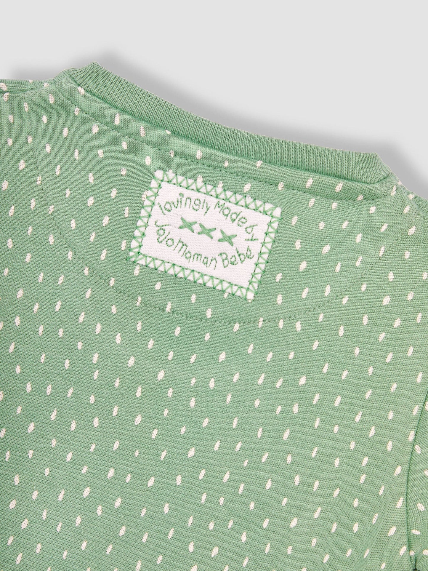 JoJo Maman Bébé Green Zebra Appliqué Zip Sleepsuit image 6