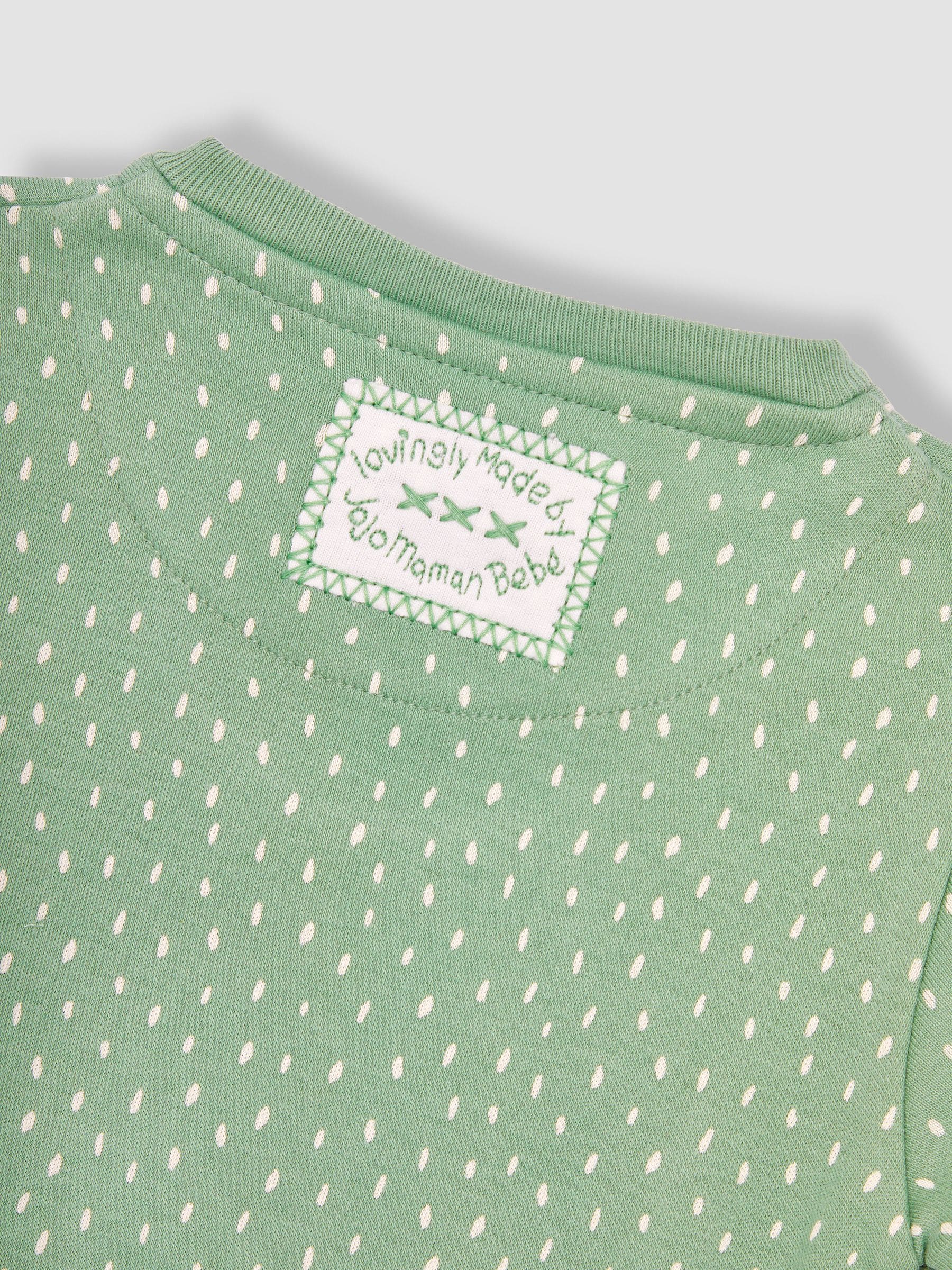 JoJo Maman Bébé Green Zebra Appliqué Zip Sleepsuit image 6