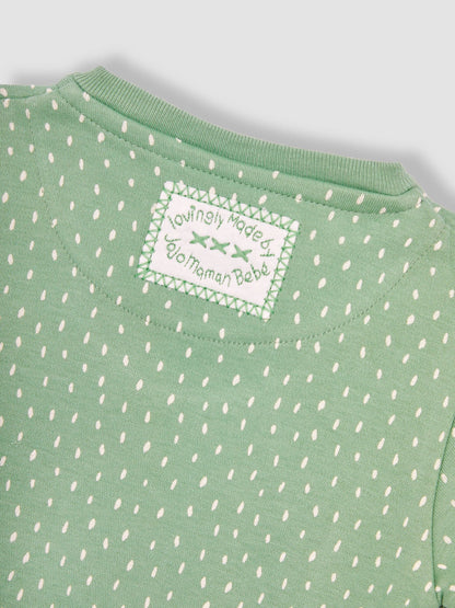 JoJo Maman Bébé Green Zebra Appliqué Zip Sleepsuit image 6