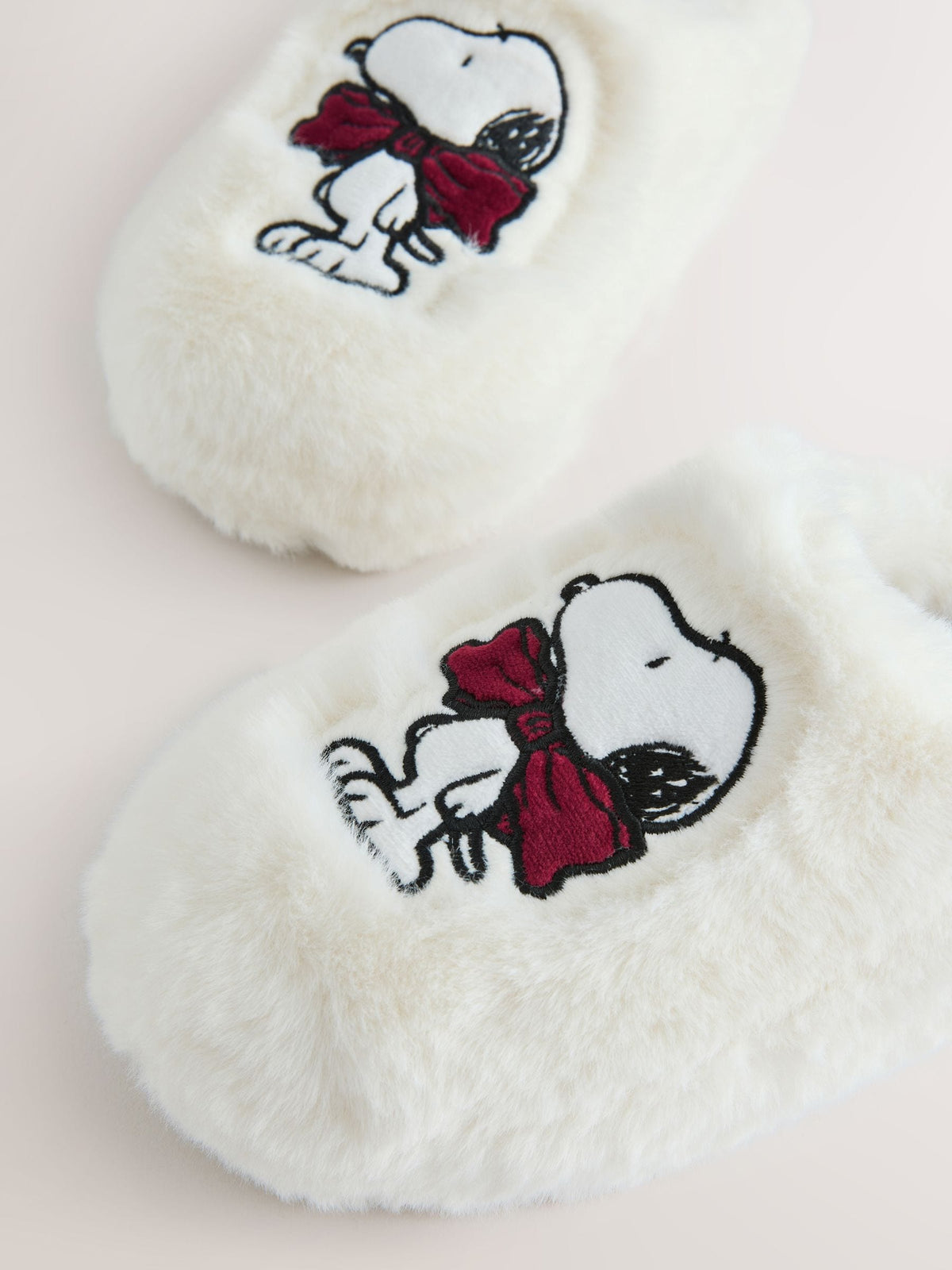 White Snoopy Faux Fur Mule Slippers - image 3