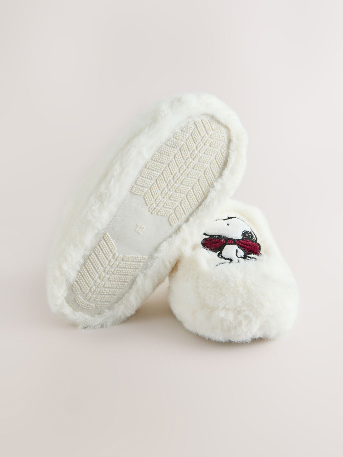 White Snoopy Faux Fur Mule Slippers - image 5
