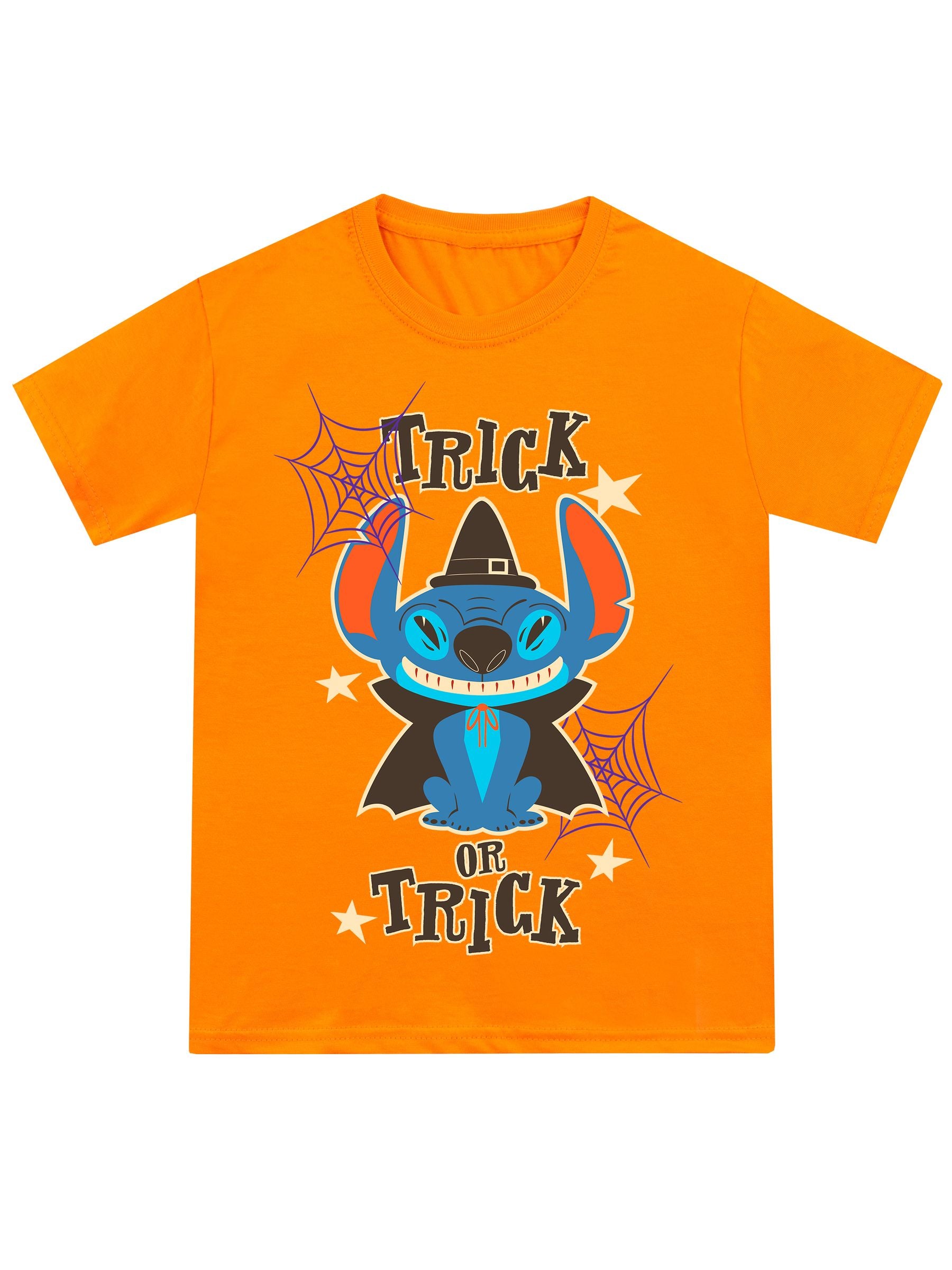 Dsiney Kidz - Character Orange Disney Lilo & Stitch Happy Halloween Pumpkin T-Shirt image 1