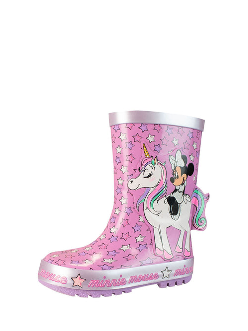 Character Pink Minnie Mouse Unicorn Print Wellies image 1