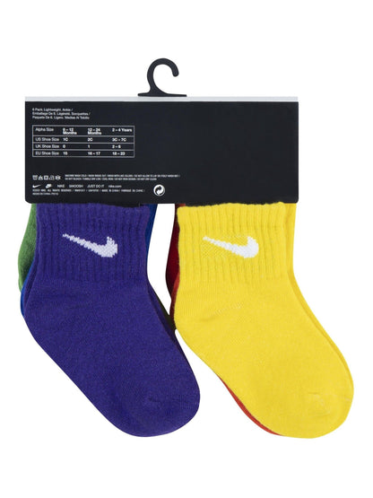 Nike Multi Infant Swoosh Ankle Socks 6 Pack - image 4