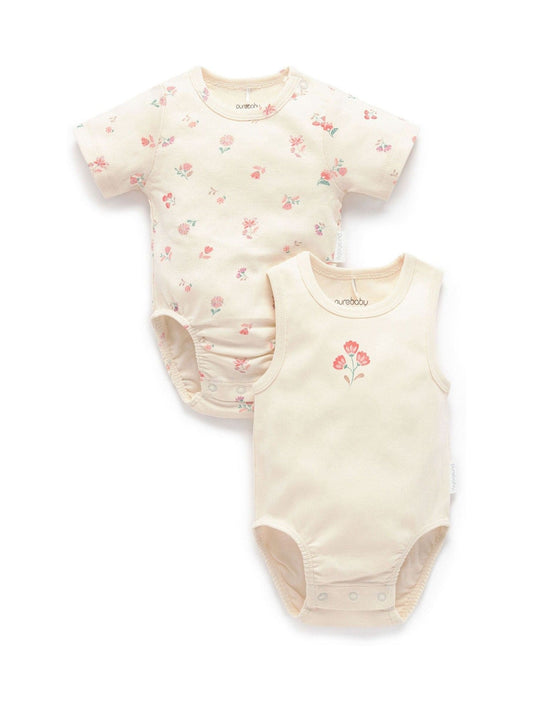 Dsiney Kidz - Purebaby Pink Short Sleeve Bodysuits 2 Pack image 1