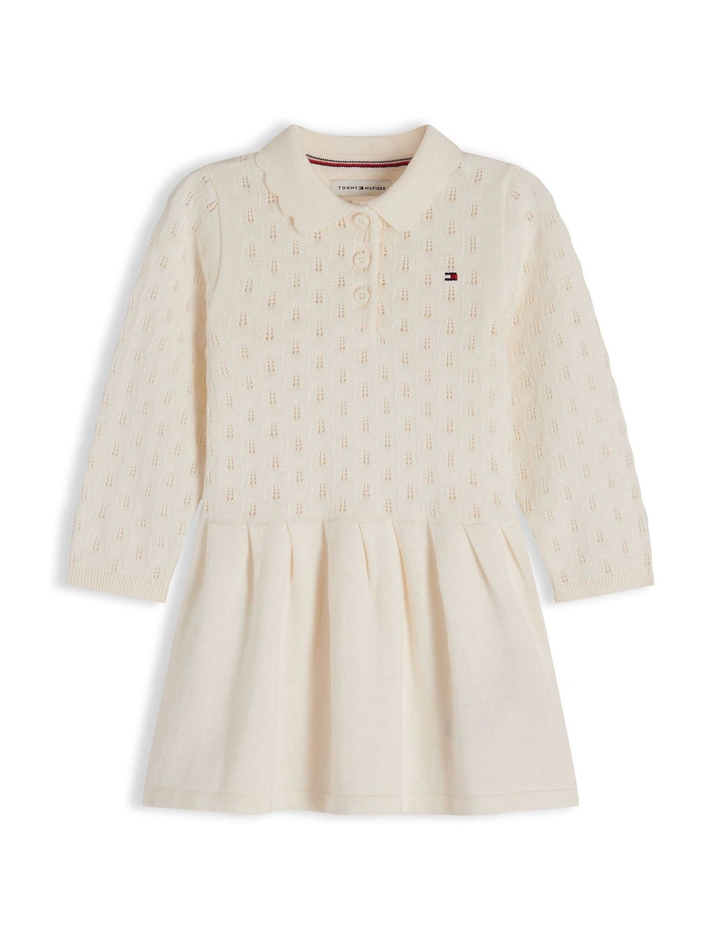 Tommy Hilfiger White Pointelle Fit And Flare Dress image 1