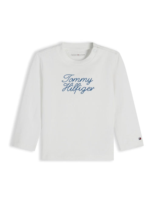Tommy Hilfiger White Rope Logo Jersey Long Sleeve T-Shirt image 1