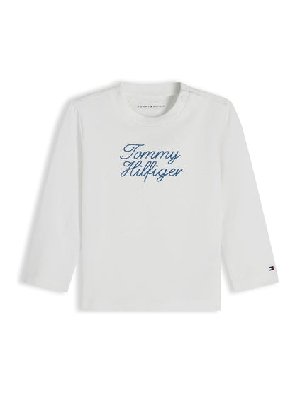 Tommy Hilfiger White Rope Logo Jersey Long Sleeve T-Shirt image 1