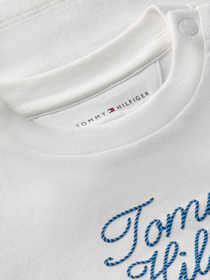 Tommy Hilfiger White Rope Logo Jersey Long Sleeve T-Shirt image 3