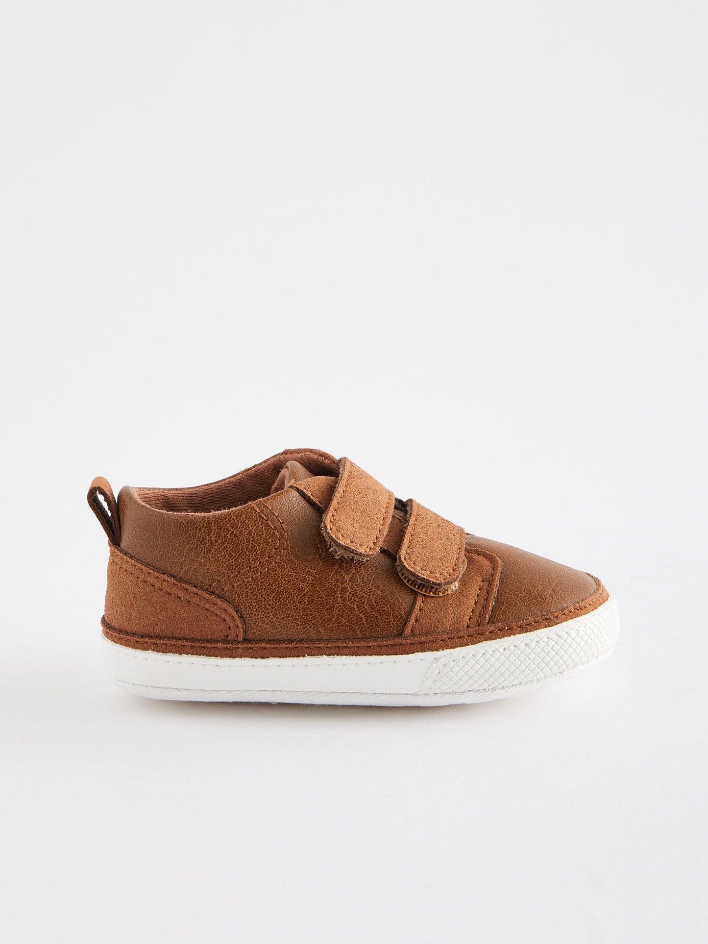 Tan Brown Touch Fastening Baby Trainers (0-2mths) image 2