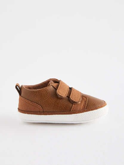 Tan Brown Touch Fastening Baby Trainers (0-2mths) image 2