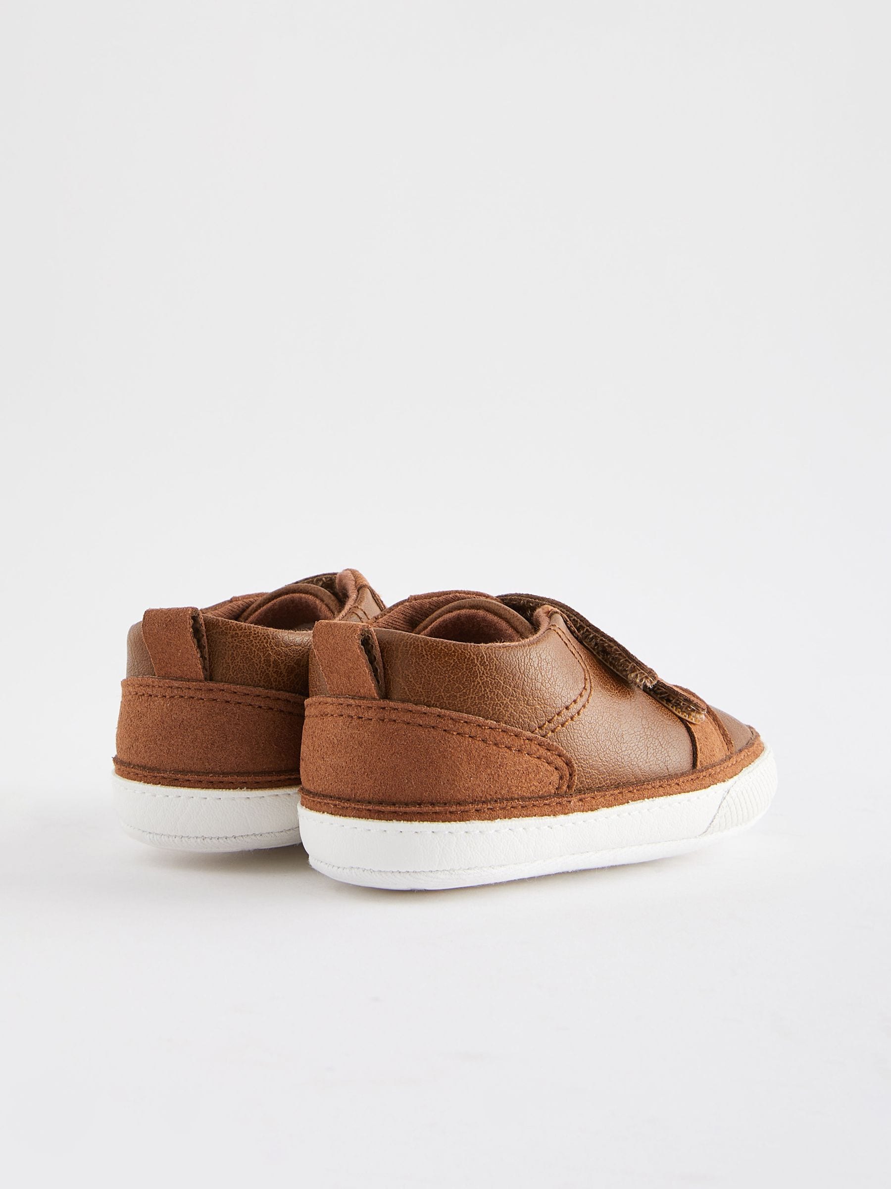Tan Brown Touch Fastening Baby Trainers (0-2mths) image 3