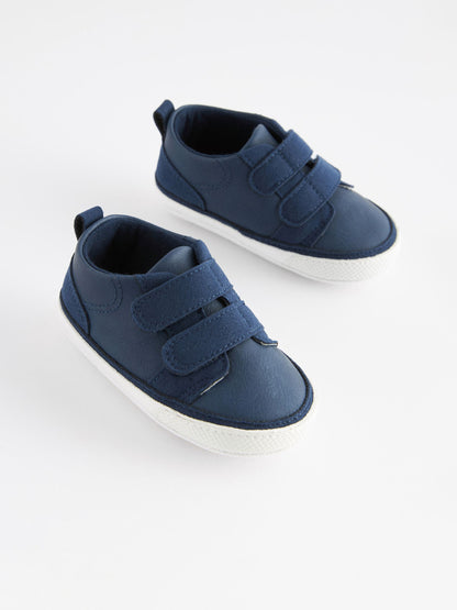 Navy Blue Touch Fastening Baby Trainers (0-2mths) image 1