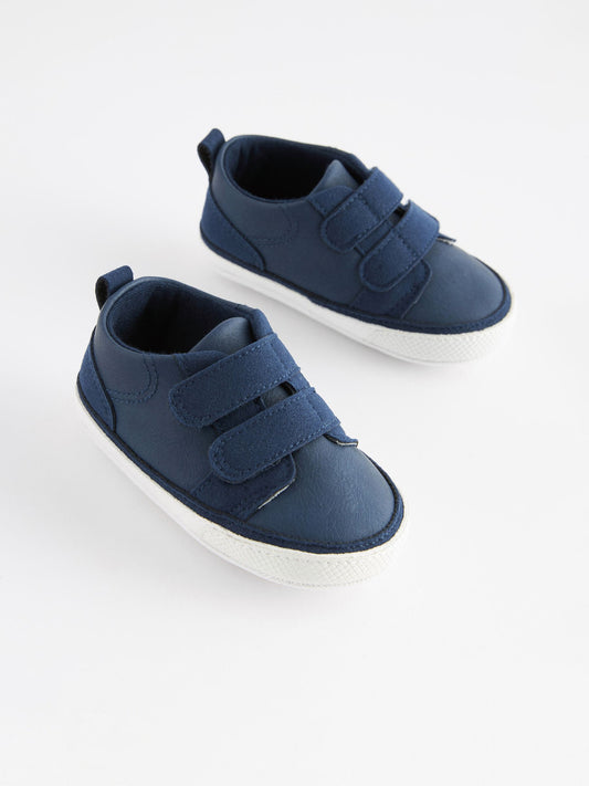 Navy Blue Touch Fastening Baby Trainers (0-2mths) image 1