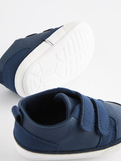 Navy Blue Touch Fastening Baby Trainers (0-2mths) image 4