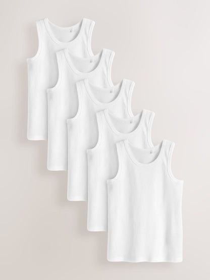 Dsiney Kidz - White Vests 5 Pack (1.5-16yrs) image 1