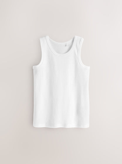 Dsiney Kidz - White Cotton Vests 10 Pack (1.5-16yrs) image 2