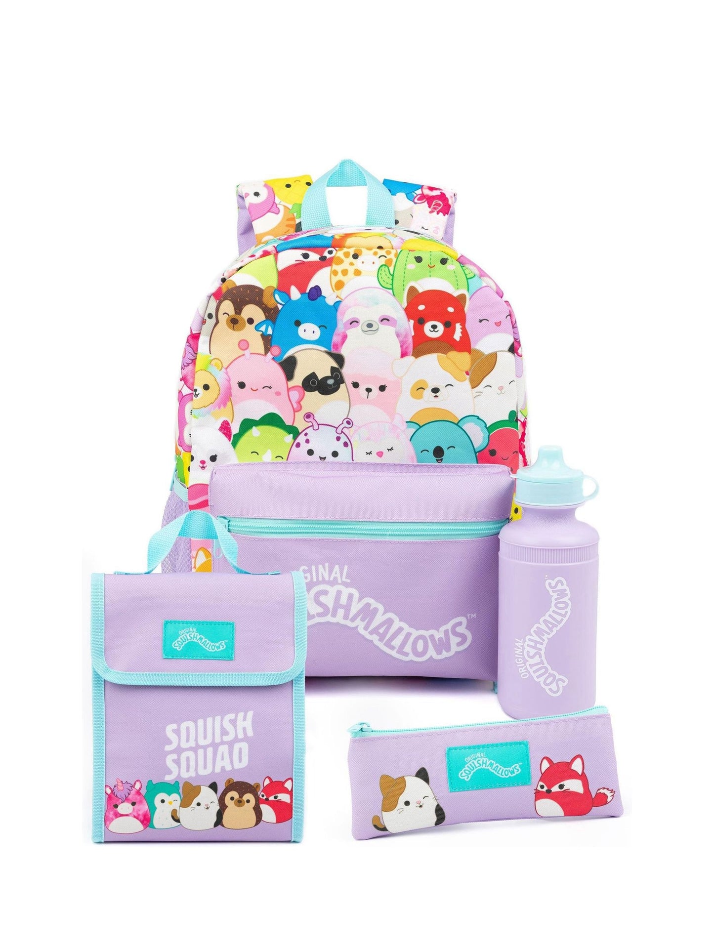 Vanilla Underground Purple Squishmallows Girls 4 Piece Backpack Set image 1
