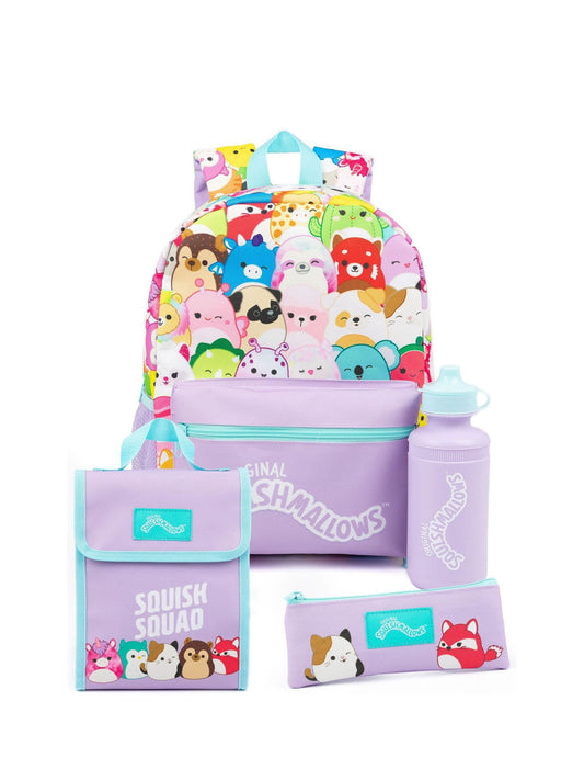 Vanilla Underground Purple Squishmallows Girls 4 Piece Backpack Set image 1