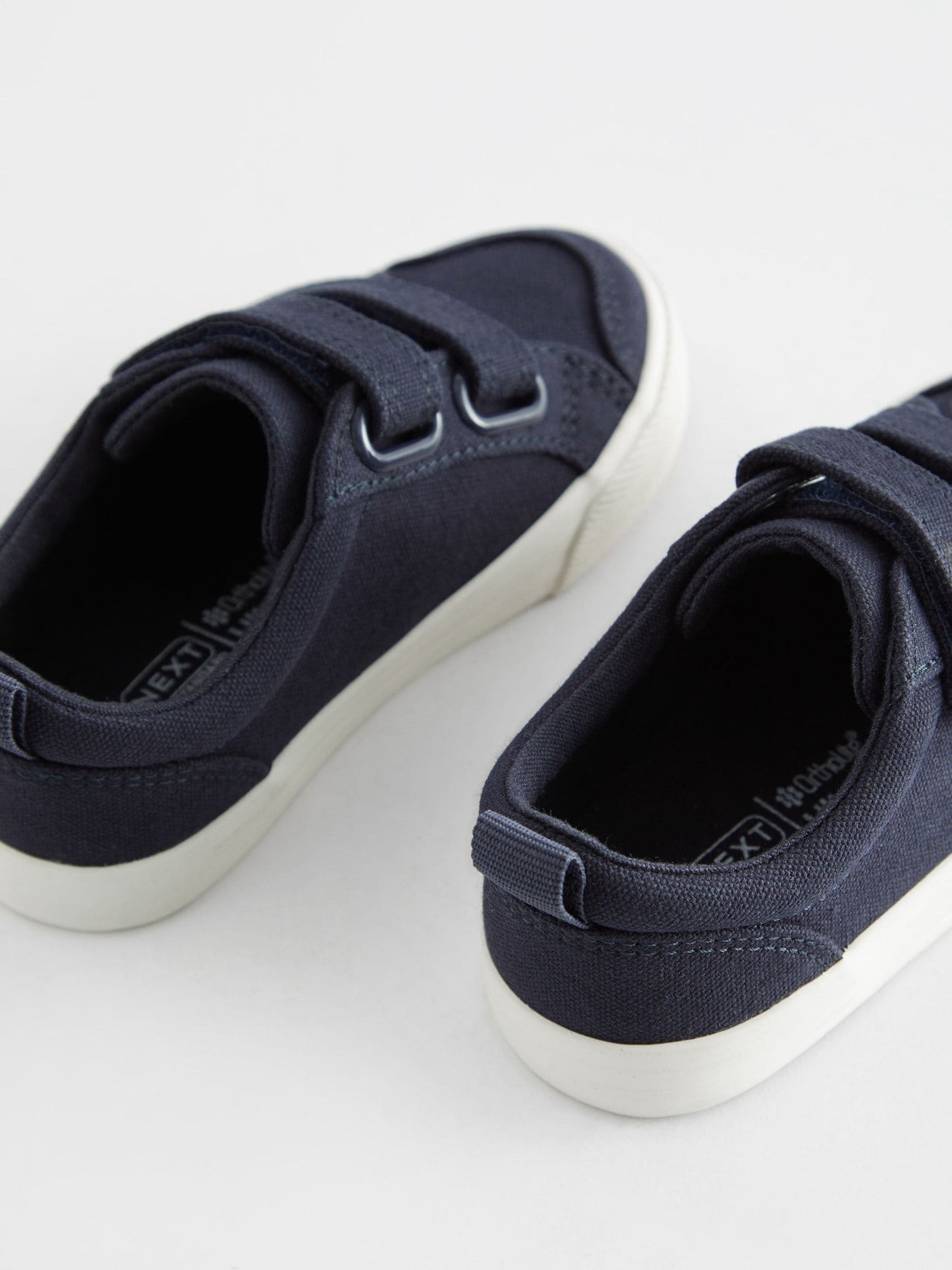 Navy Canvas Standard Fit (F) Two Strap Touch Fastening Trainers image 4