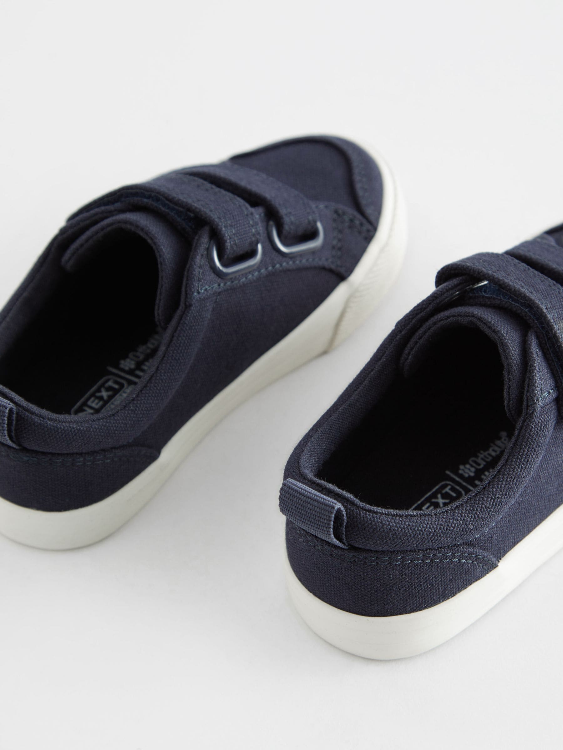 Navy Canvas Standard Fit (F) Two Strap Touch Fastening Trainers image 4