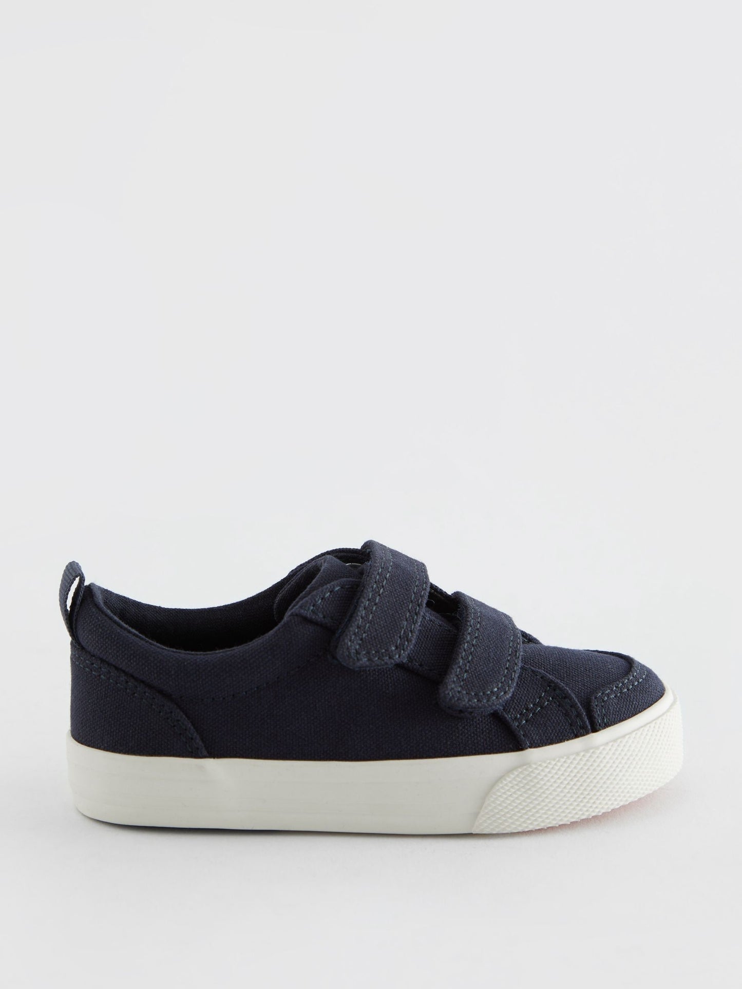 Navy Canvas Wide Fit (G) Two Strap Touch Fastening Trainers image 2
