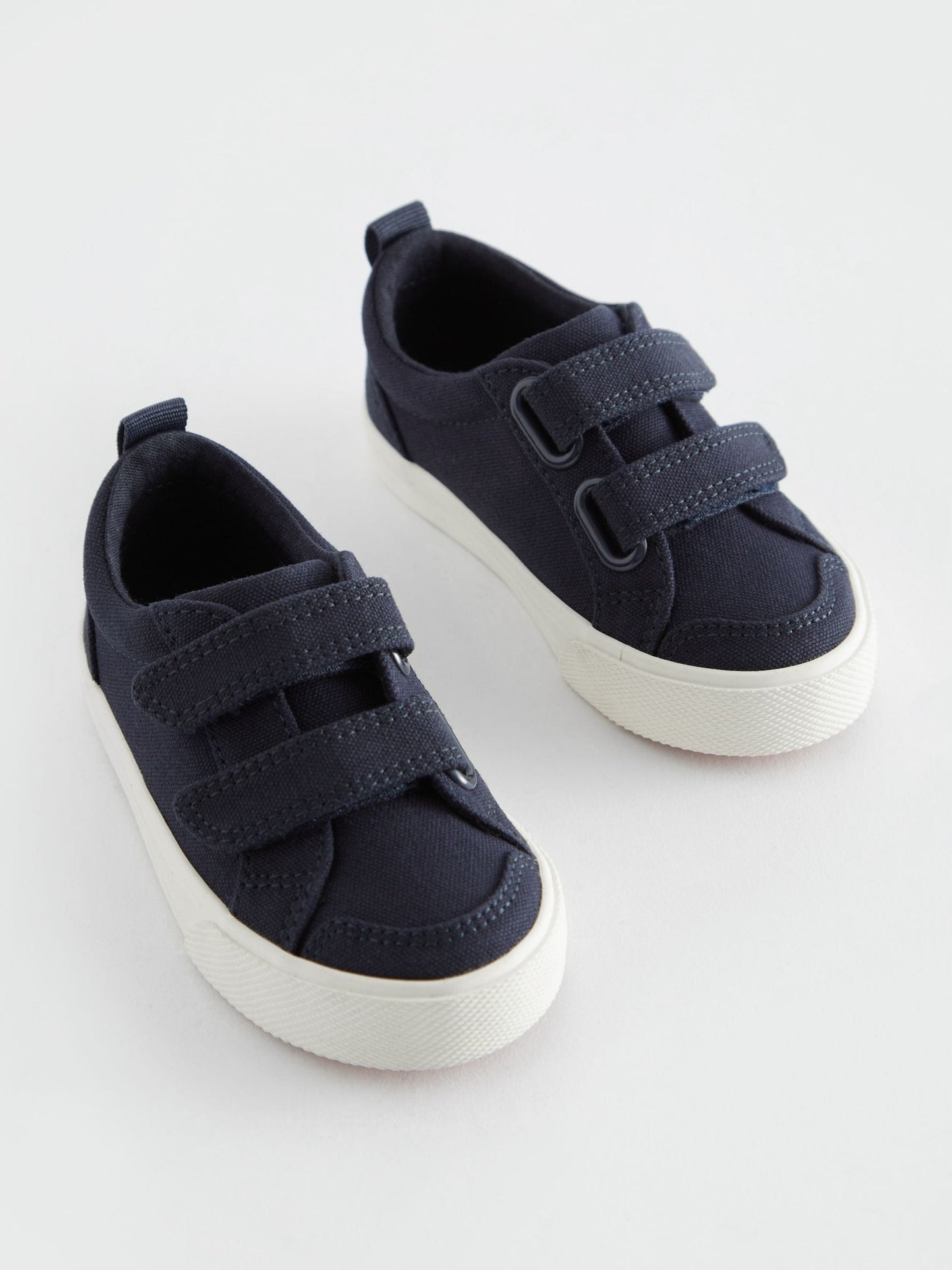 Navy Canvas Wide Fit (G) Two Strap Touch Fastening Trainers image 3
