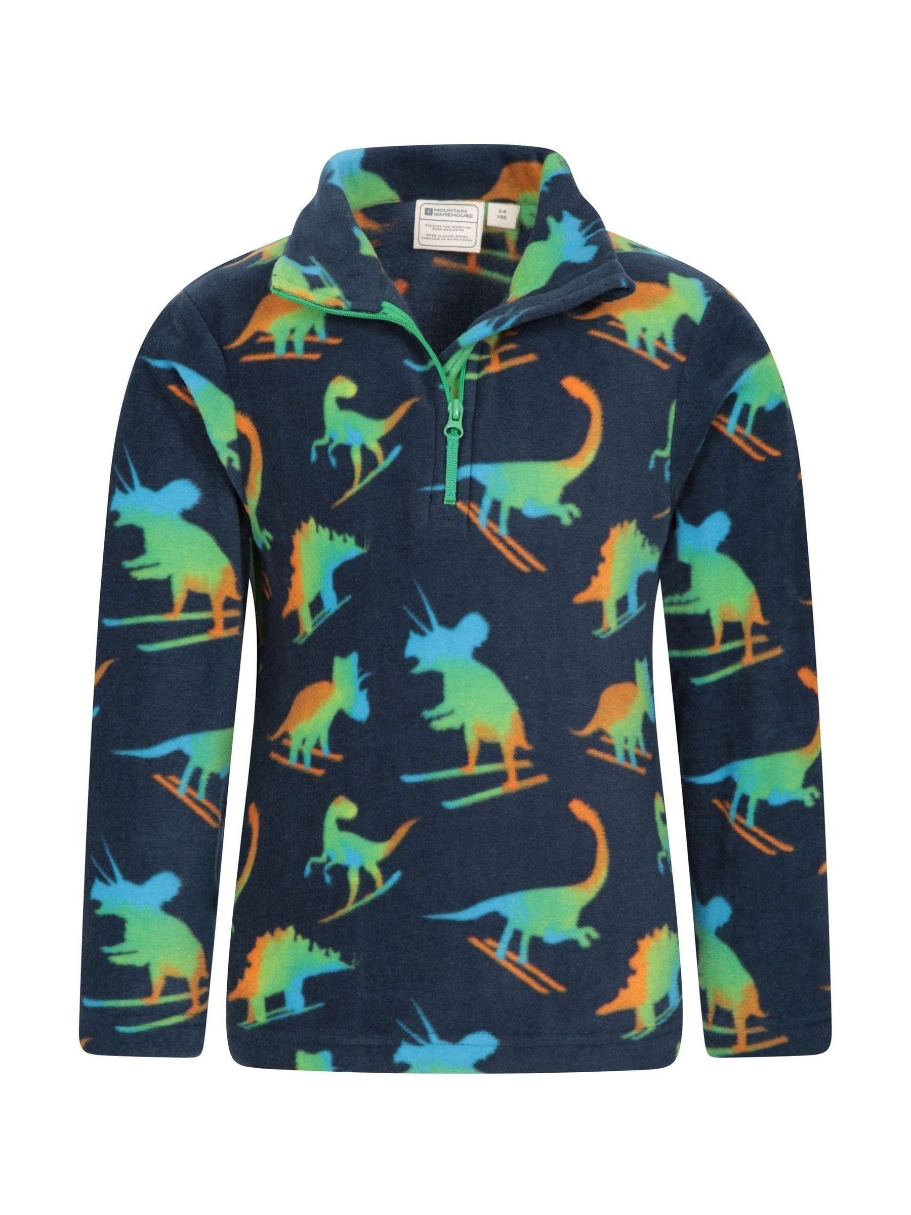 Dsiney Kidz - Mountain Warehouse Navy Blue Kids Pursuit Printed Half Zip Fleece image 2