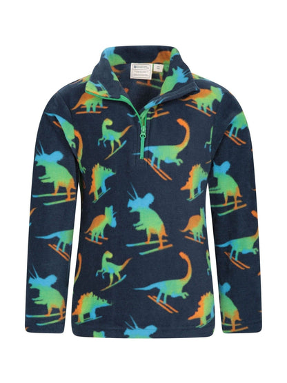 Dsiney Kidz - Mountain Warehouse Navy Blue Kids Pursuit Printed Half Zip Fleece image 2