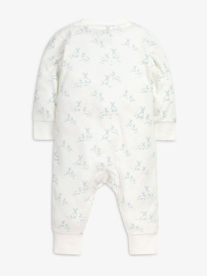 The Little Tailor Cream Front Zip Soft 100% Cotton Sleepsuit image 2