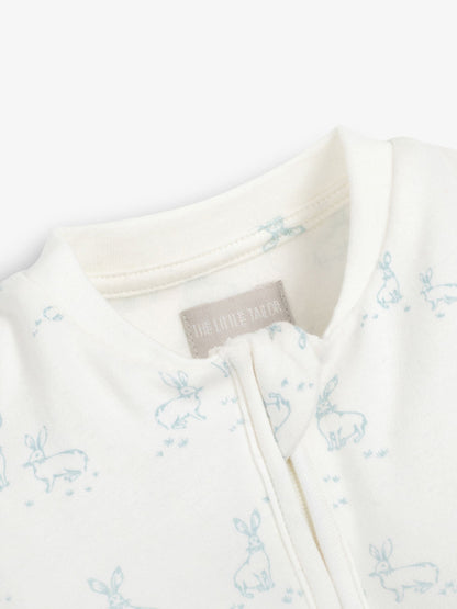 The Little Tailor Cream Front Zip Soft 100% Cotton Sleepsuit image 3