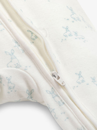 The Little Tailor Cream Front Zip Soft 100% Cotton Sleepsuit image 4