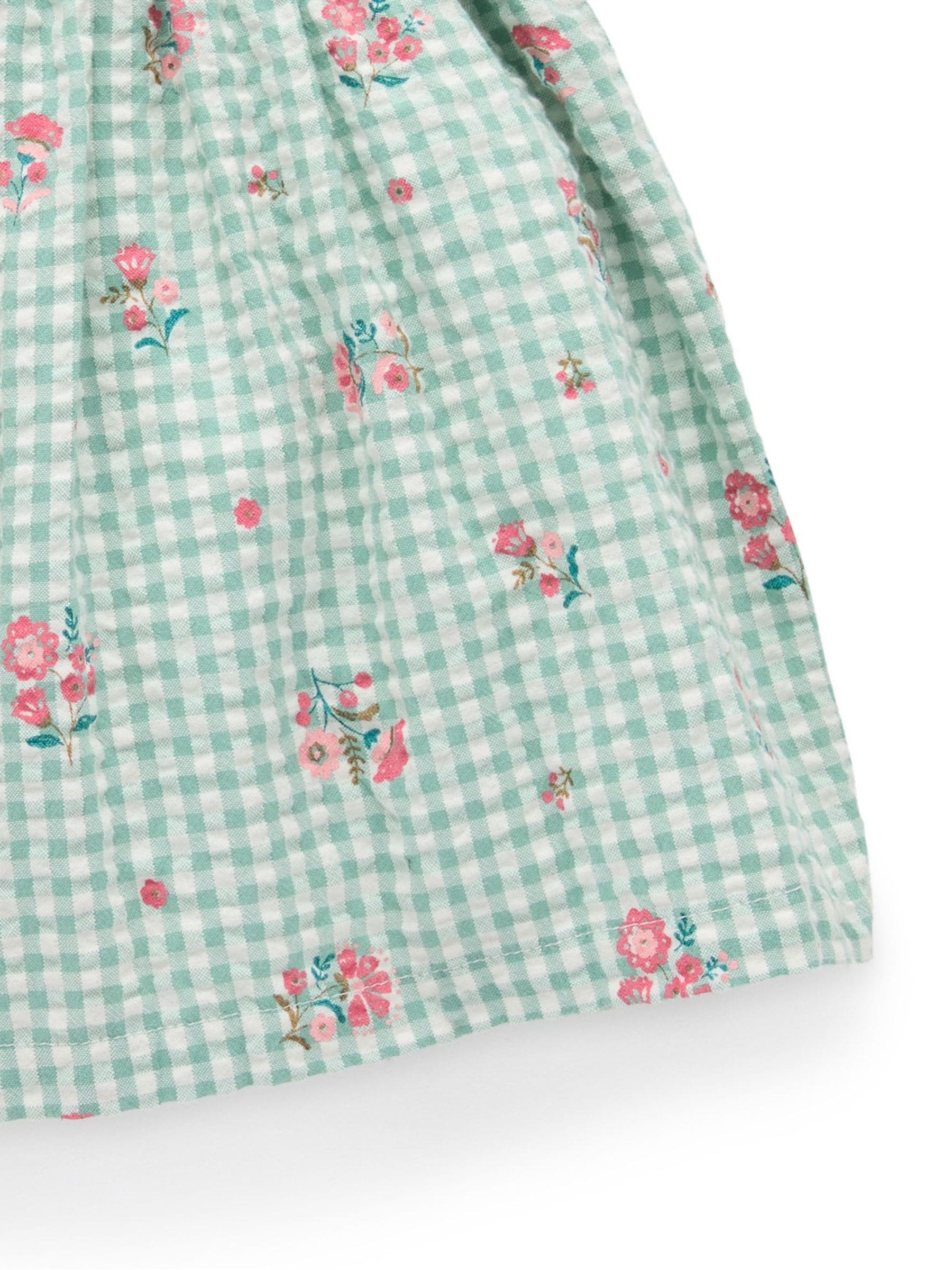 Purebaby Green Frida Gingham Pinnie Dress image 3