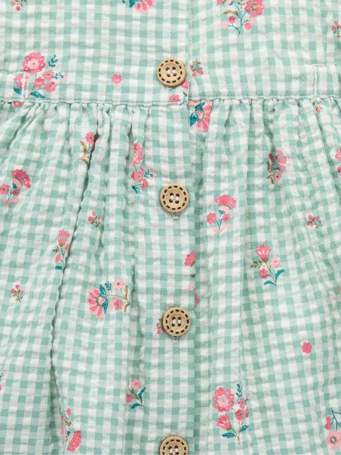Purebaby Green Frida Gingham Pinnie Dress image 5