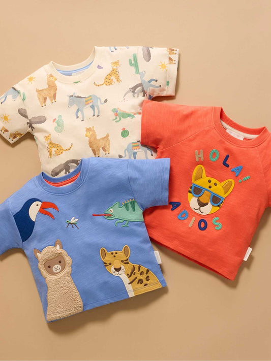 Purebaby Blue Animal Fiesta Relaxed T-Shirt image 2
