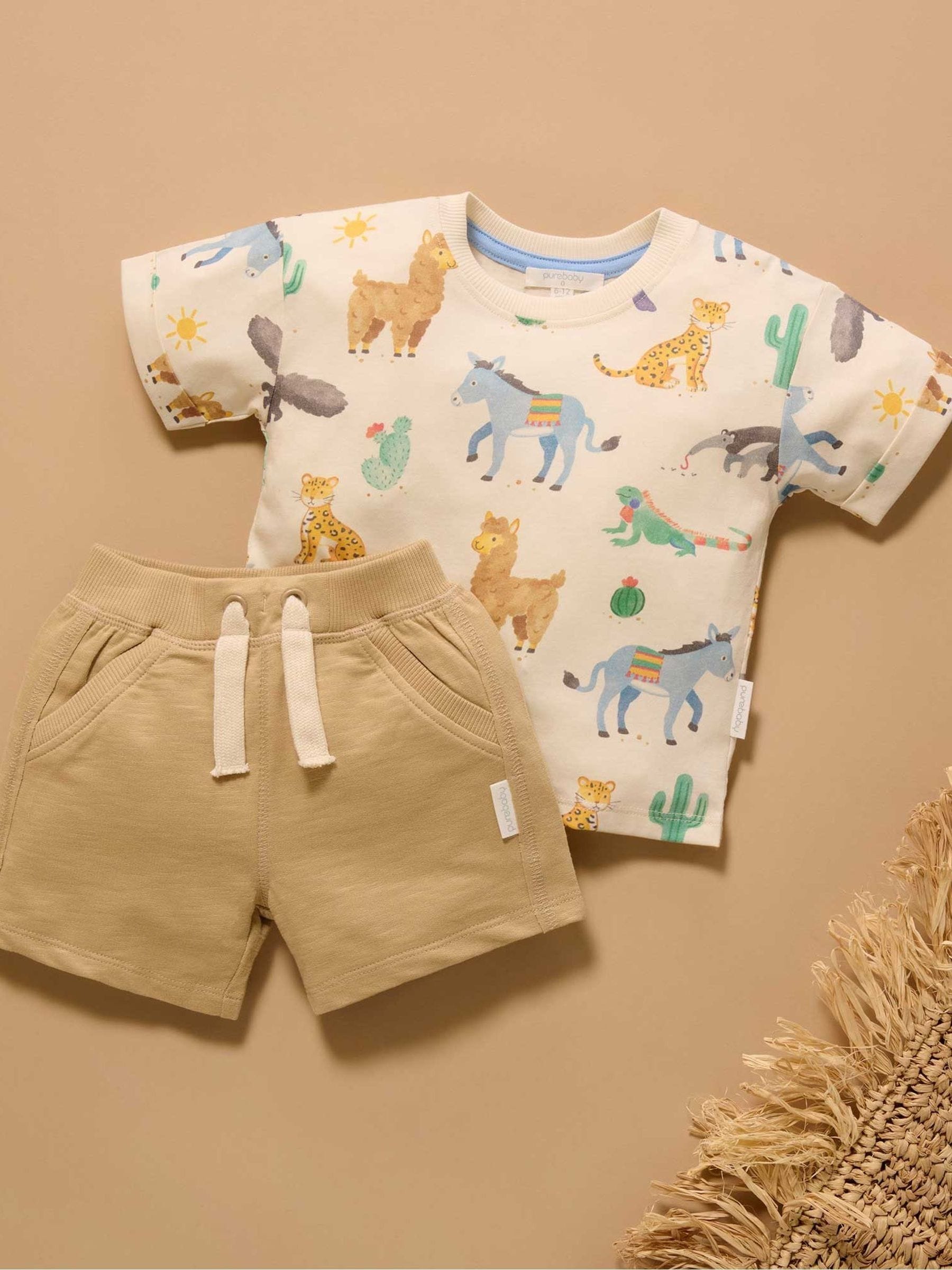 Purebaby Blue Animal Fiesta Relaxed T-Shirt image 3