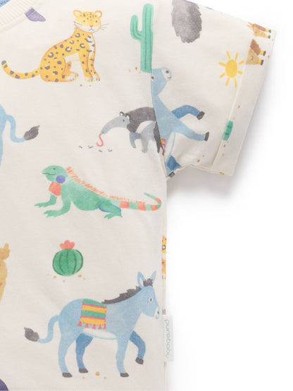 Purebaby Blue Animal Fiesta Relaxed T-Shirt image 4