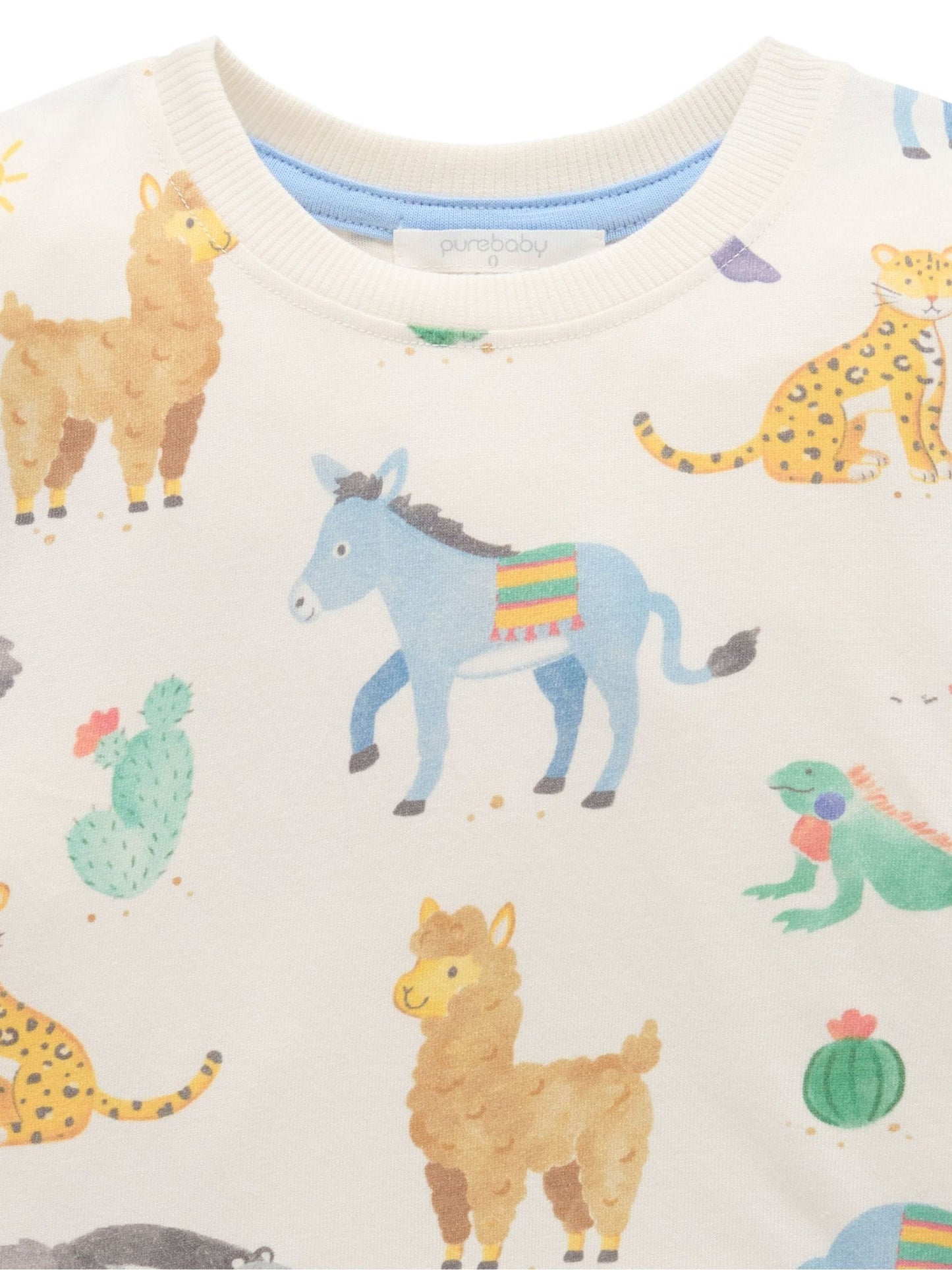 Purebaby Blue Animal Fiesta Relaxed T-Shirt image 6