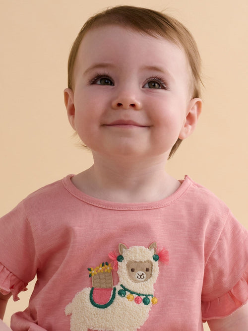 Dsiney Kidz - Purebaby Pink Ruffle T-Shirt & Shorts Set image 1