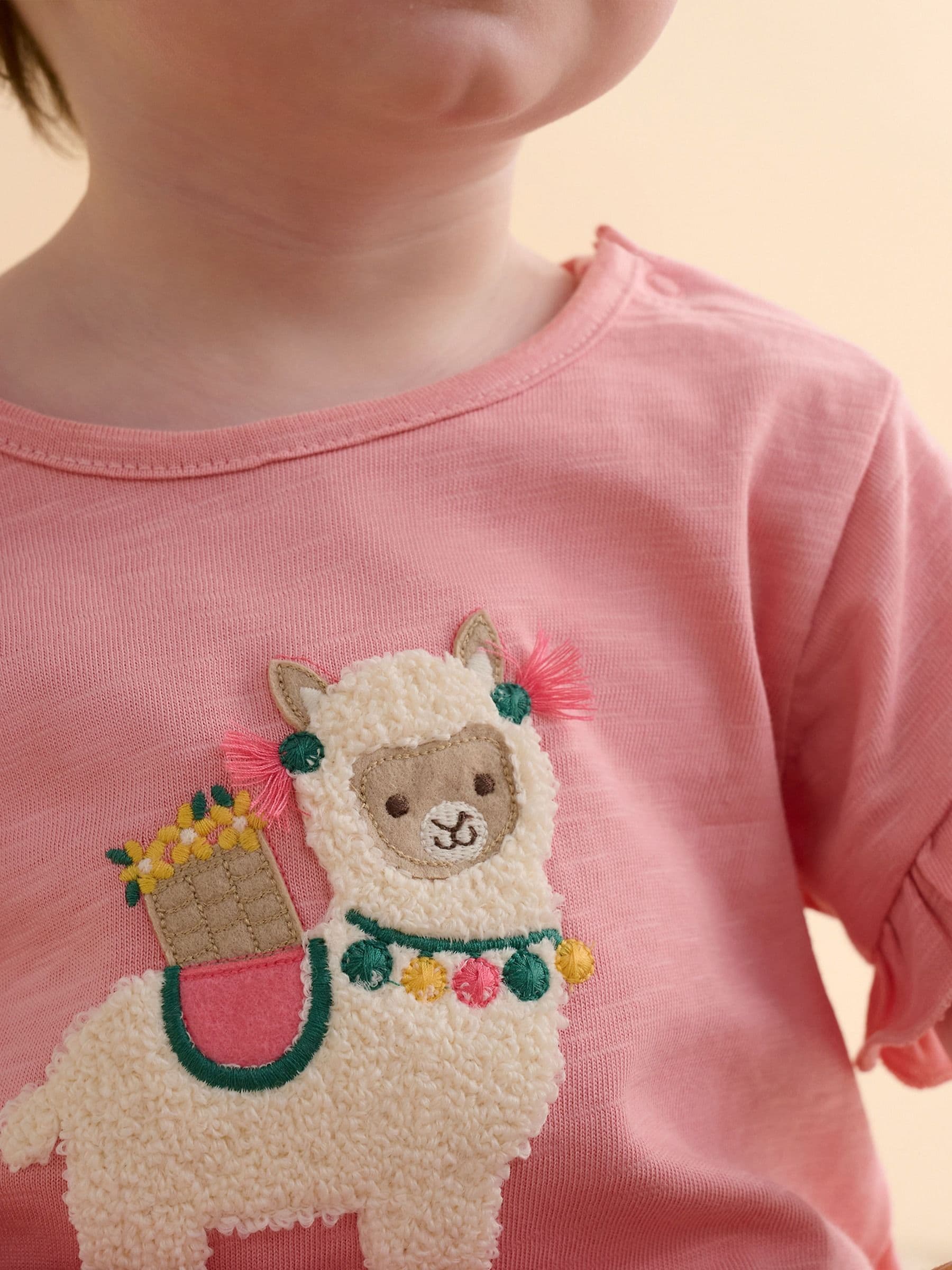 Purebaby Pink Ruffle T-Shirt & Shorts Set image 2
