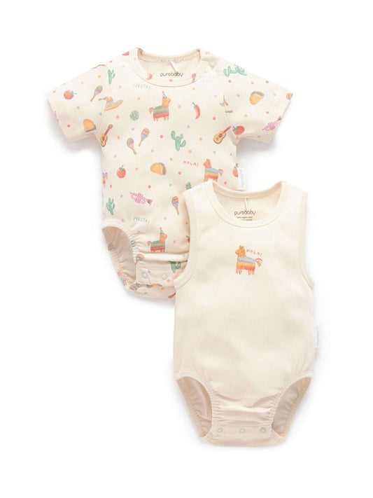 Dsiney Kidz - Purebaby Blue Short Sleeve Bodysuits 2 Pack image 1