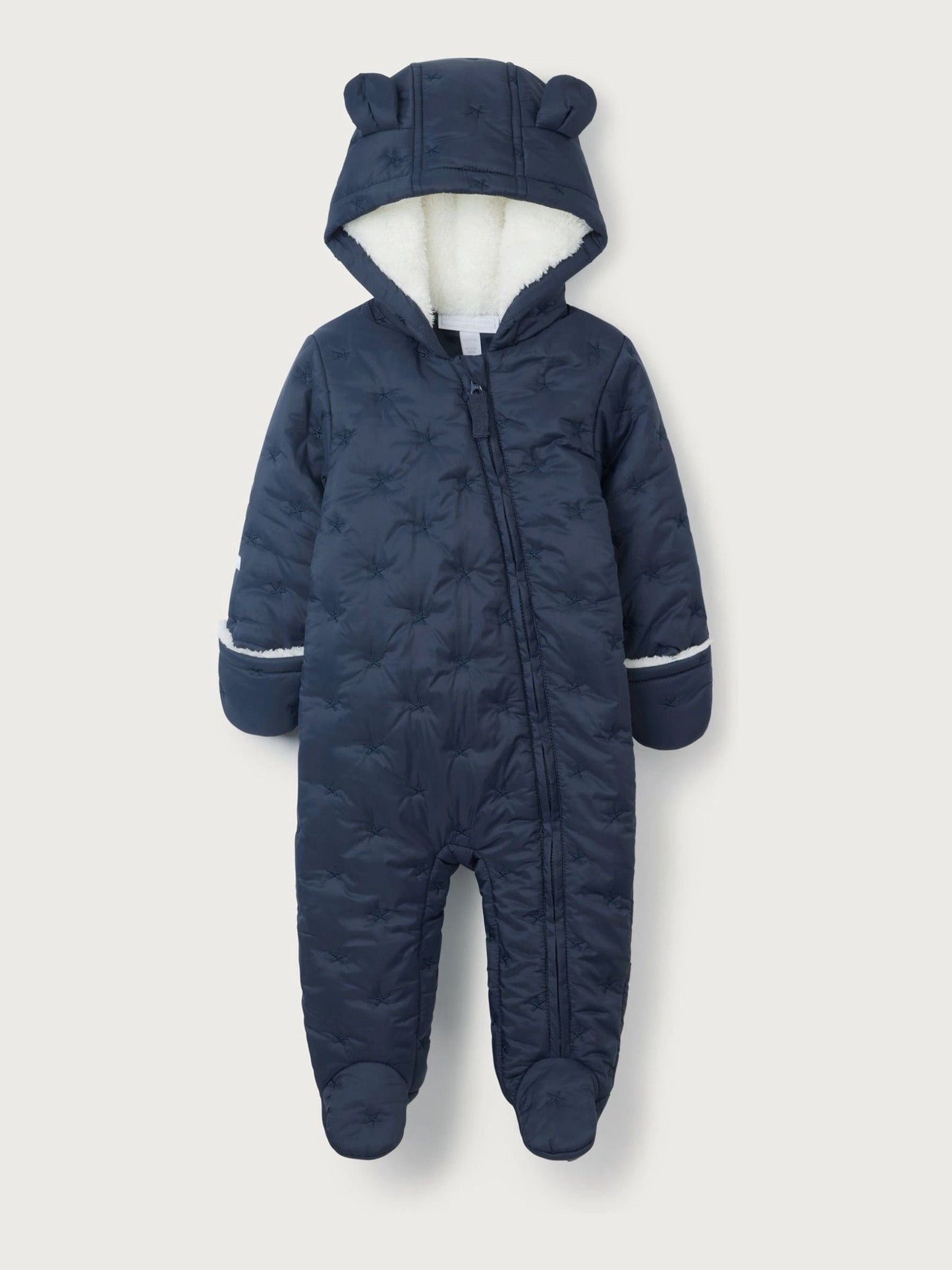 The White Company Blue Star Quilted Pramsuit image 3