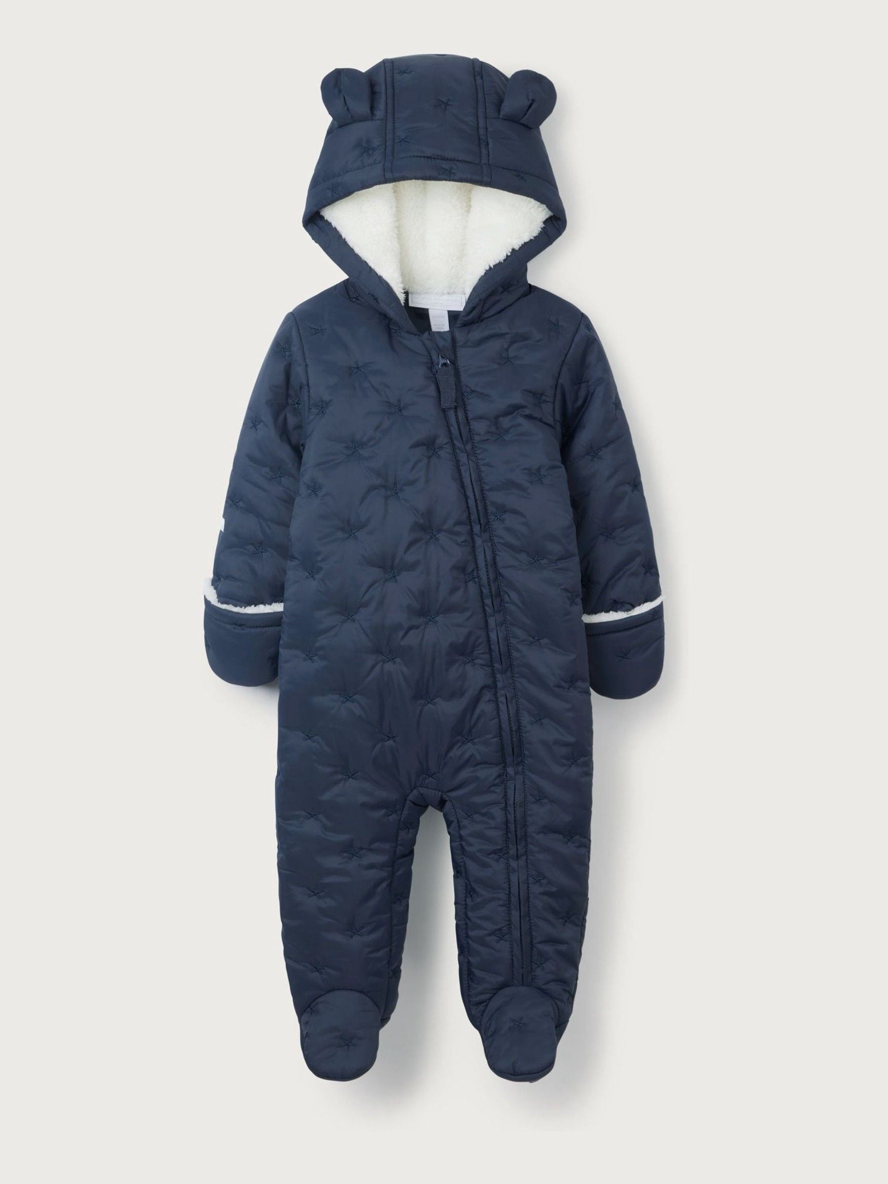 The White Company Blue Star Quilted Pramsuit image 3
