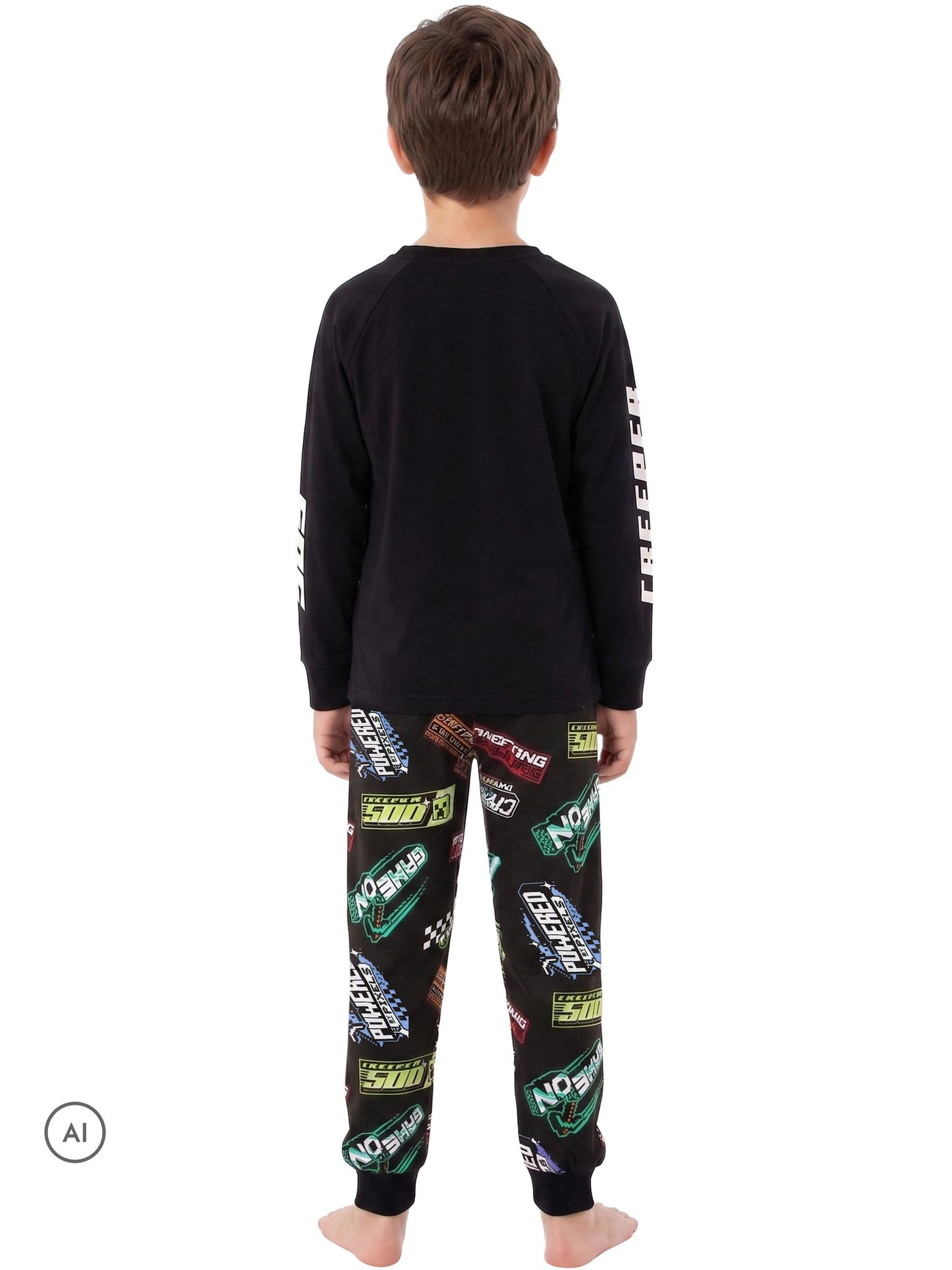 Dsiney Kidz - Minecraft Black Blue Character Short Pyjamas image 4